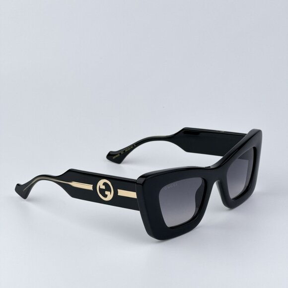 Gucci Women BRAND NEW Sunglasses Black Grey Gradient Butterfly GG1552S 001 - Picture 6 of 11